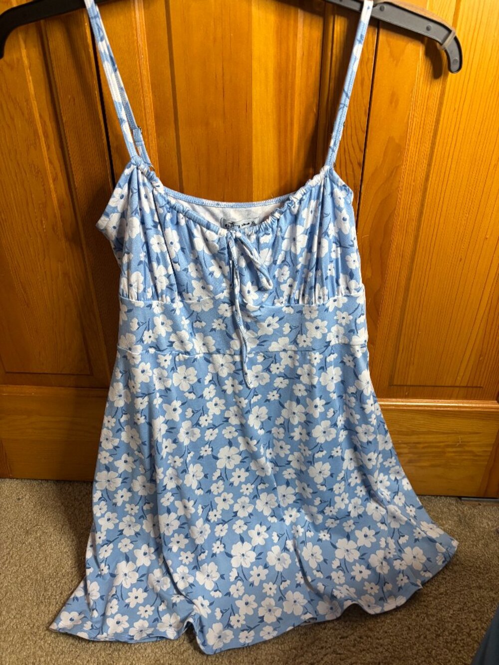 Hollister Light Blue Floral Mini Dress (Size XL)